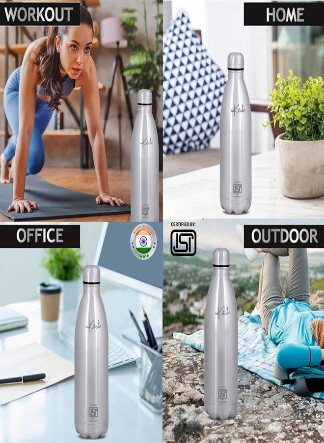 inKitch Stainless Steel 24 Hours Hot & Cold ISI Certified Double Walled Leak Proof Vacuum Flask/Water Bottle for Office/School/College/Gym/Picnic/Home/Trekk (1000 Ml, Pack of 1) - Image 5